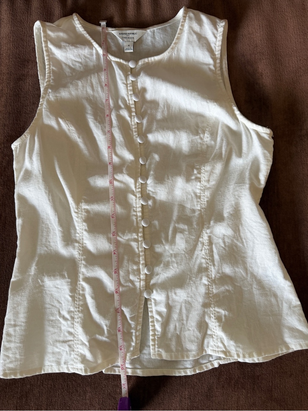 Banana Republic Button-Front Linen Blend Top